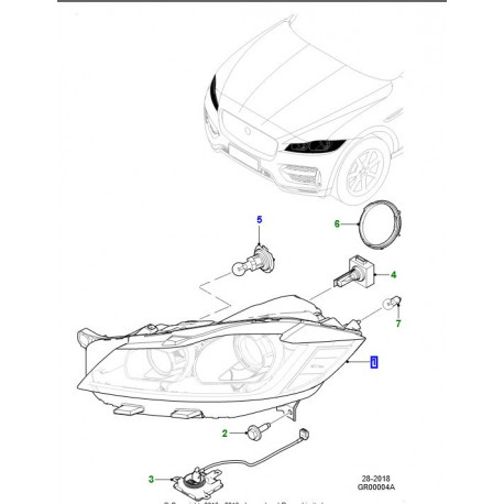 Jaguar projecteur droit F-Pace (T2H35335)