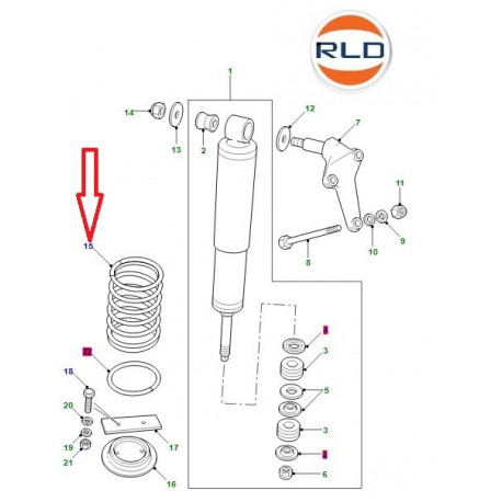 Land rover ressort helicoide type lourd Defender (RKB101230)