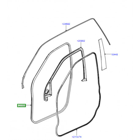 Land rover joint av porte g ou d sur montant (LR001630)
