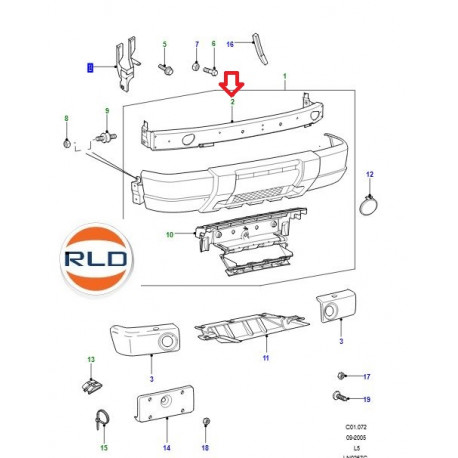 Land rover Renfort de pare choc avant DISCOVERY 2 (DPE000030)