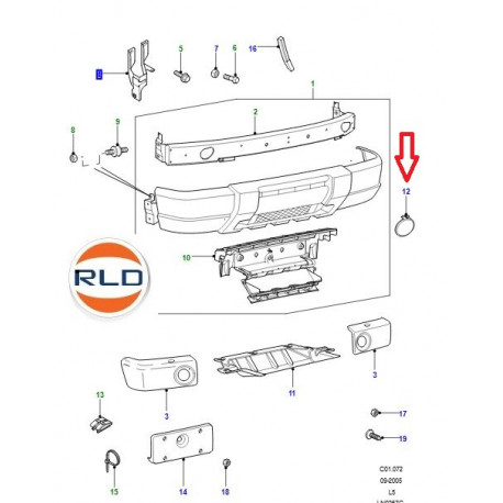 Land rover bouchon parechoc avant Discovery 2 (DPW000010PMA)