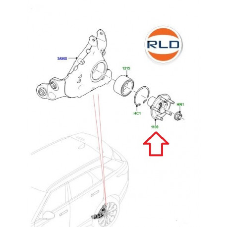 Land rover moyeu de roue Velar L560 (LR090541)