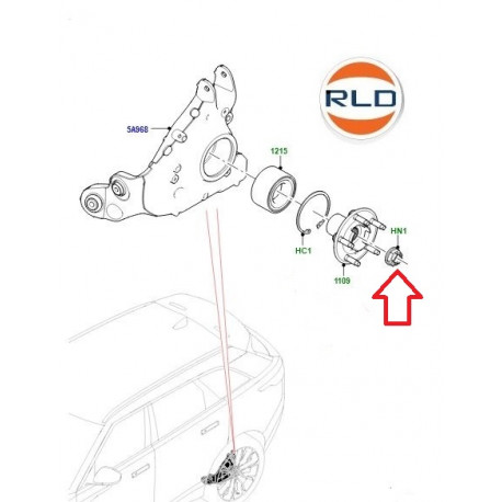 Land rover ecrou six pans avec rondelle plate M24 (LR024151)