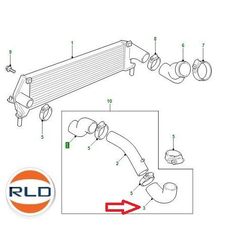 Land rover tuyau flexible d'air Defender 90, 110, 130 (PNH102081)