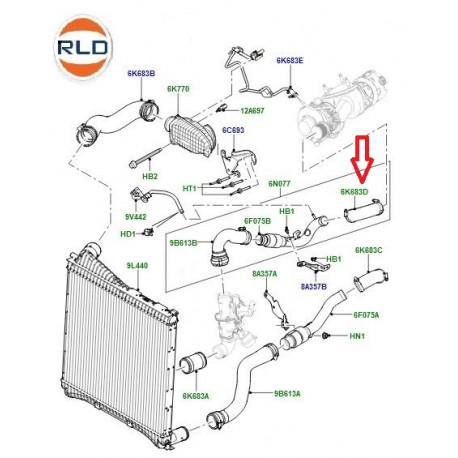 Land rover tuyau flexible Range Sport (LR019399)