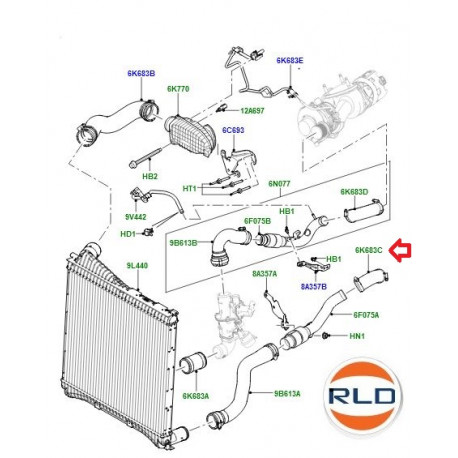 Land rover tuyau flexible Range Sport (LR019397)
