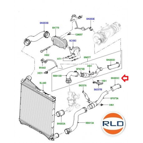 Land rover tuyau flexible Range Sport (LR019397)