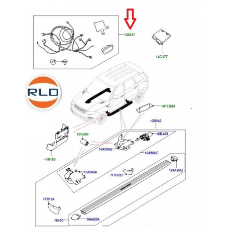 Land rover faisceau de cablage pour marchepied electrique (VPLGP0267)