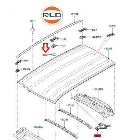 Land rover clips fixation moulure de toit discovery (LR061143)