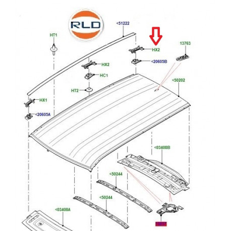 Land rover fixation-garnissagede toit (LR061146)