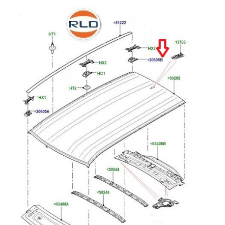 Land rover clip-fixation garnissage toit (LR061145)