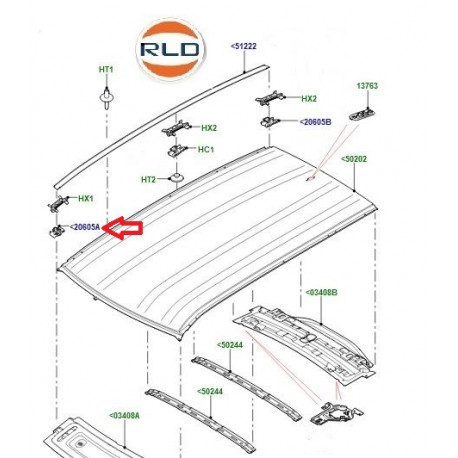 Land rover clip-fixation garnissage toit avant gauche (LR079111)
