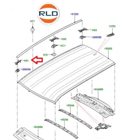 Land rover fixation garnissagede toit (LR061147)