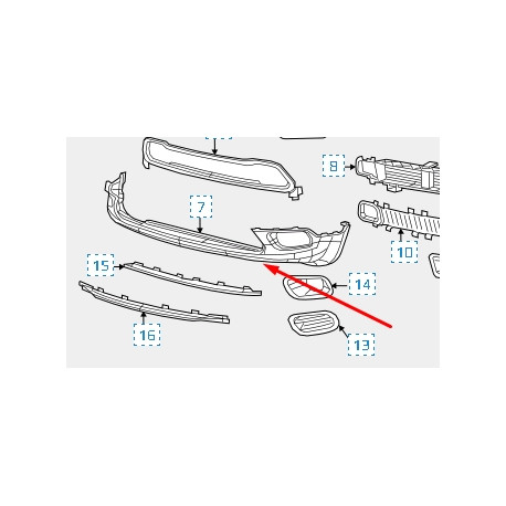 Mopar pare-chocs avant inferieur (68203214AB)