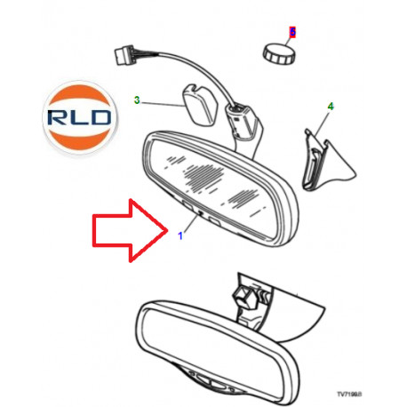 Jaguar retroviseur interieur (HJD3135AB)