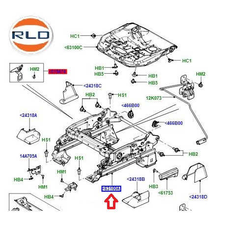 Land rover carcasse-coussin de siege av (LR023498)