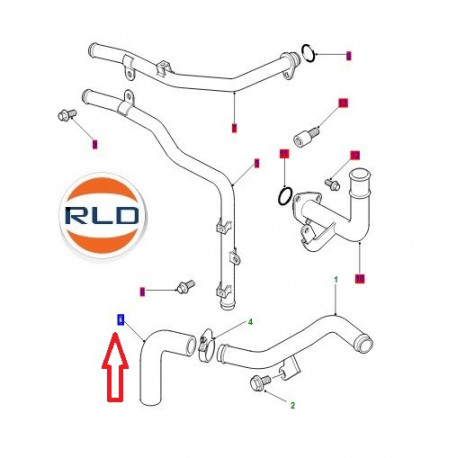 Land rover tuyau flexible collect. pompe eau Range P38 (PEH101500)