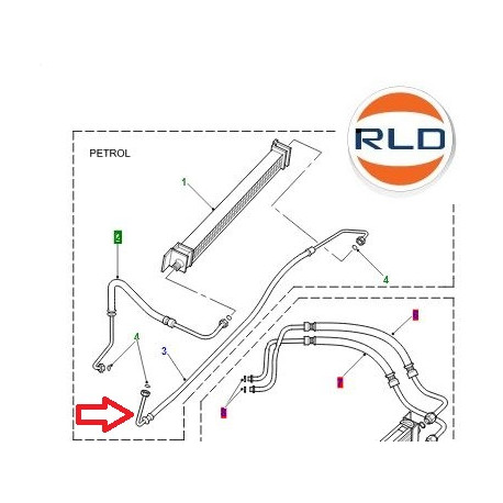 Land rover tuyau flexible refroidisseur huile Range P38 (ESR4415)