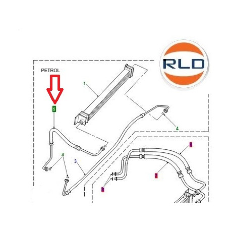 Land rover tuyau flexible refroidisseur huile Range P38 (ESR2697)
