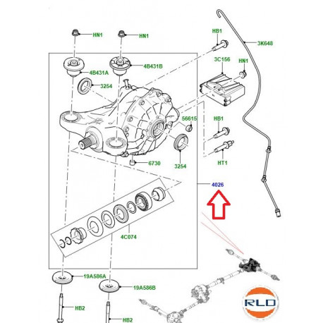 Land rover differentiel arriere Range Sport (LR070150)