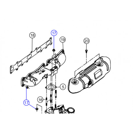 Mopar ecrou collecteur vers turbo et culasse (46328378PC)