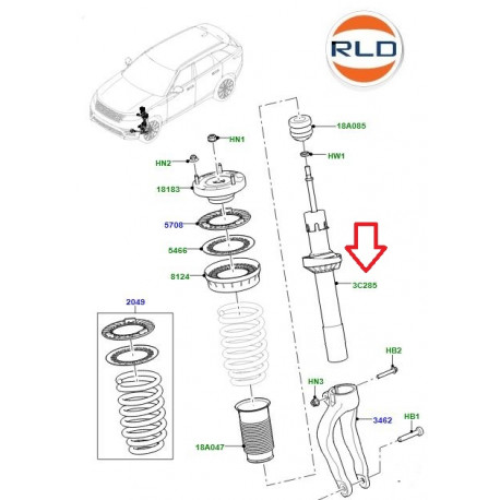 Land rover amortisseur Velar L560 (LR090615)