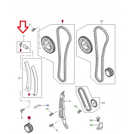 Land rover tendeur courroie distribution (LHP000080)