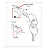 kit un barillet avec 2 cles Defender