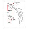kit 1 barillet avec 2 cles pour porte arriere arriere Defender