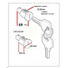barillet de porte avec 2 cles Defender 90, 110, 130