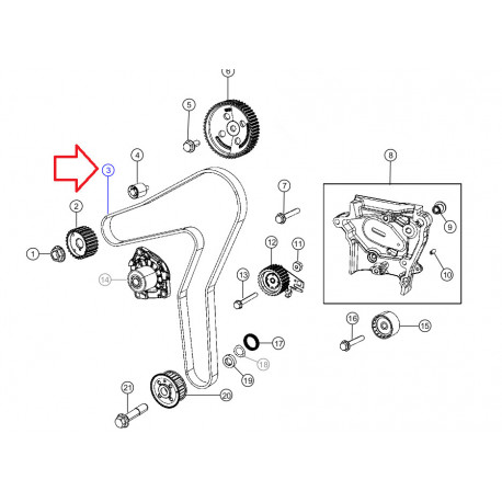 Mopar courroie distribution (68302461AA)