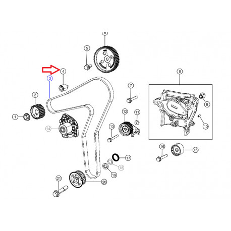 Mopar tendeur de courroie fixe (68335719AA)