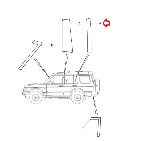 Land rover Moulure porte avant Discovery 2 (DAR500090PMA)