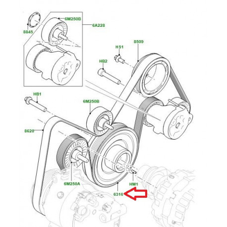 Land rover POULIE VILEBREQUIN (LR074072)