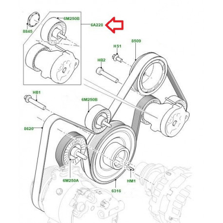 Land rover Tendeur courroie accessoires (LR114017LR)