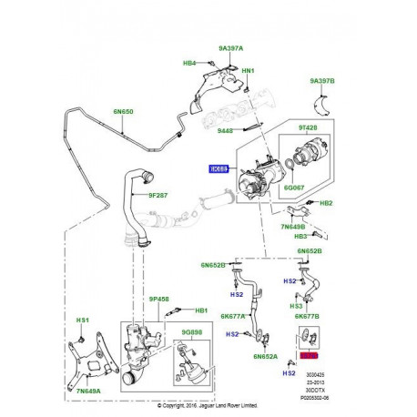 Land rover TURBOCOMPRESSEUR DROIT (LR128704LR)