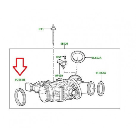 Land rover bague papillon Discovery 3, Range Sport (LR008353)