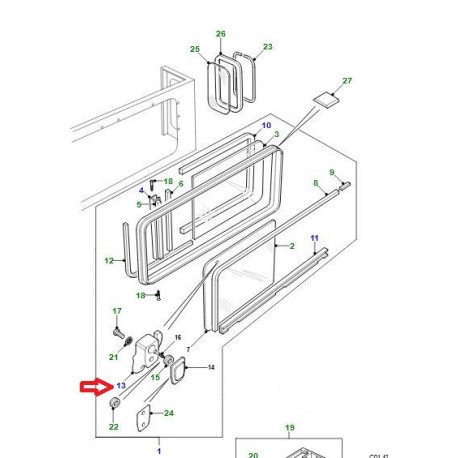 Land rover verouillage de vitre arriere droite (CPL000020)