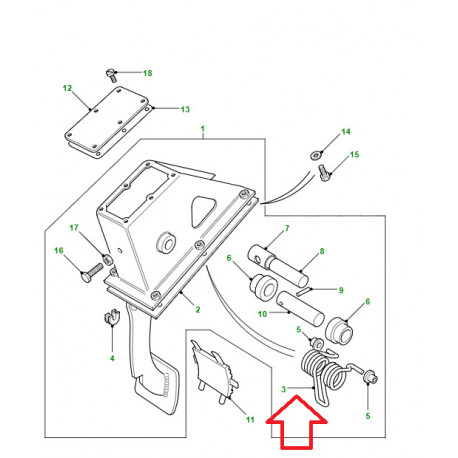 Land rover ressort pedale embrayage  Defender td4 (EDP7510L)