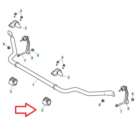 Jaguar silintbloc barre stab avant XJ X351 (C2D5793)