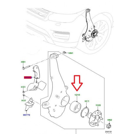 Oem Roulement de roue avant (LR122585G)