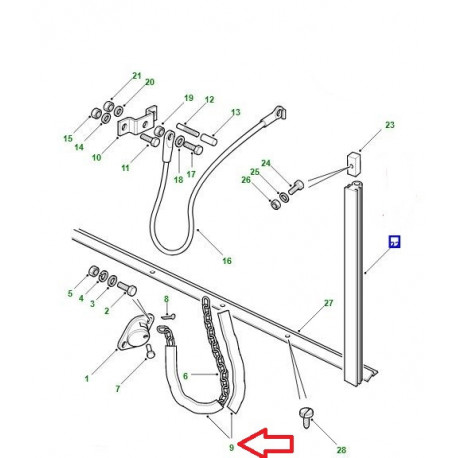 Britpart Gaine protectrice chaine de hayon Defender 90 110 130 Land 88 109 Serie 3 (330422)