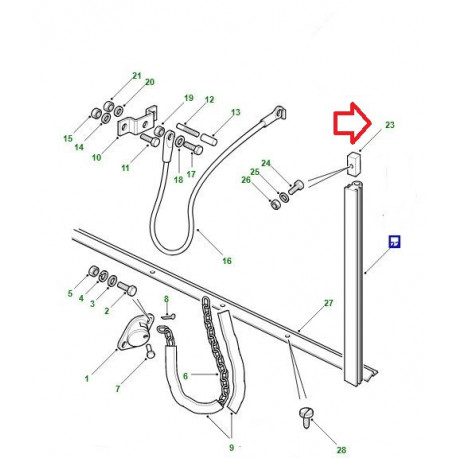 Britpart Tampon de fixation du cable de hayon (332146)