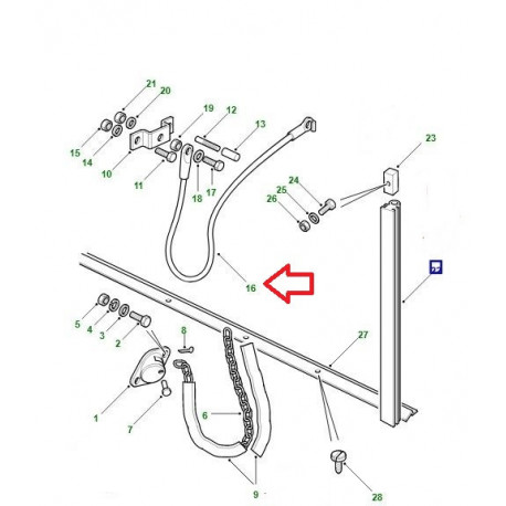 Land rover cable de retenue hayon pickup (BYC500070)