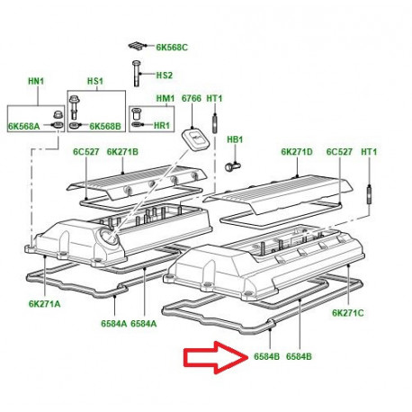 Elring gasket-valve rockerarm cover Range L322 (LR003813)