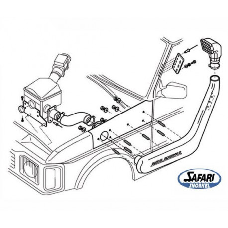 Safari Snorkel cote gauche Discovery 1 300TDI et V8 (63616)