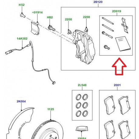 Britpart kit de goupille étrier de frein Range L405, l322 et Sport (36K6M)