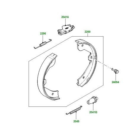 Land rover machoires de frein a main Range L322 (61617)