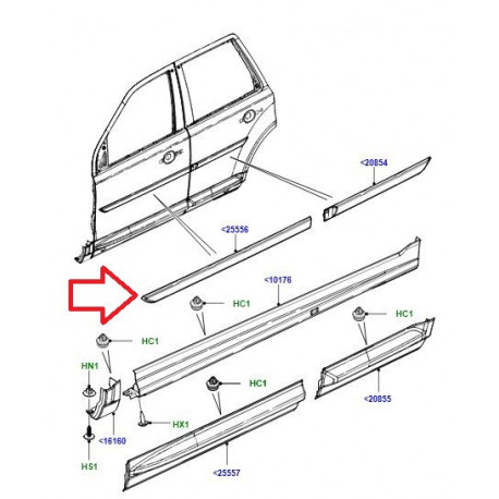 Land rover moulure porte avant gauche FREELANDER 2 (LR001667)