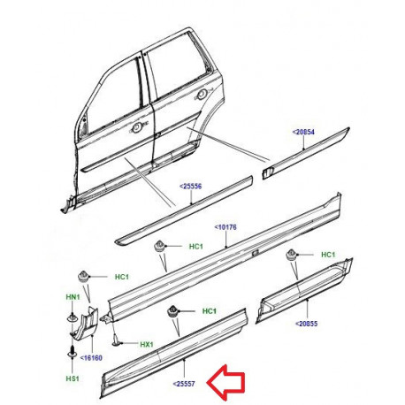 Land rover moulure porte avant gauche FREELANDER 2 (LR044655)